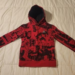 Jordan Youth Red Black Pullover Hoodie Size 6-7